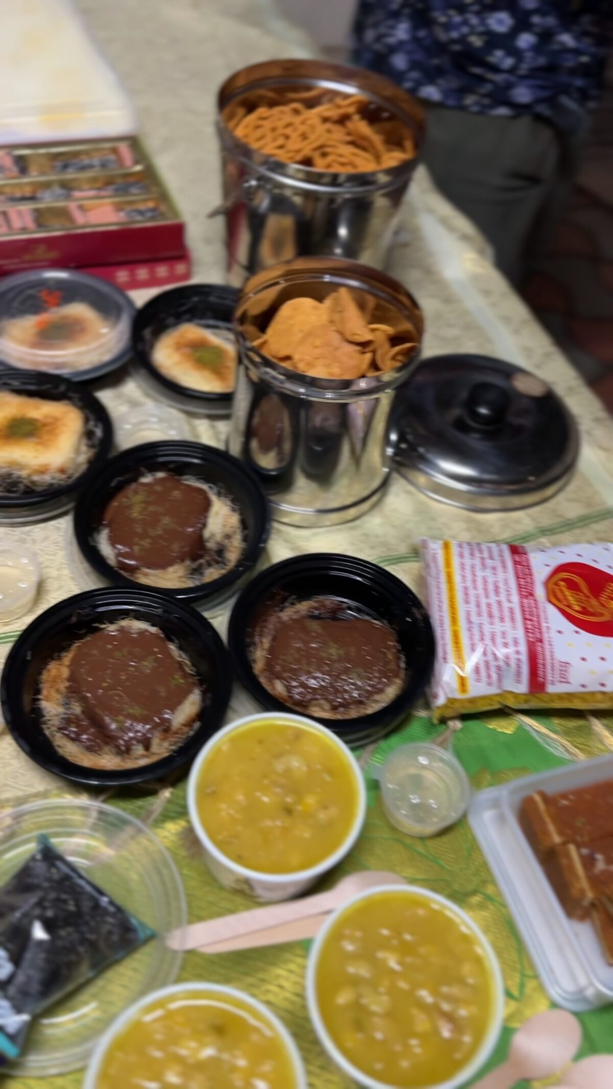 The Mayvel potluck spread